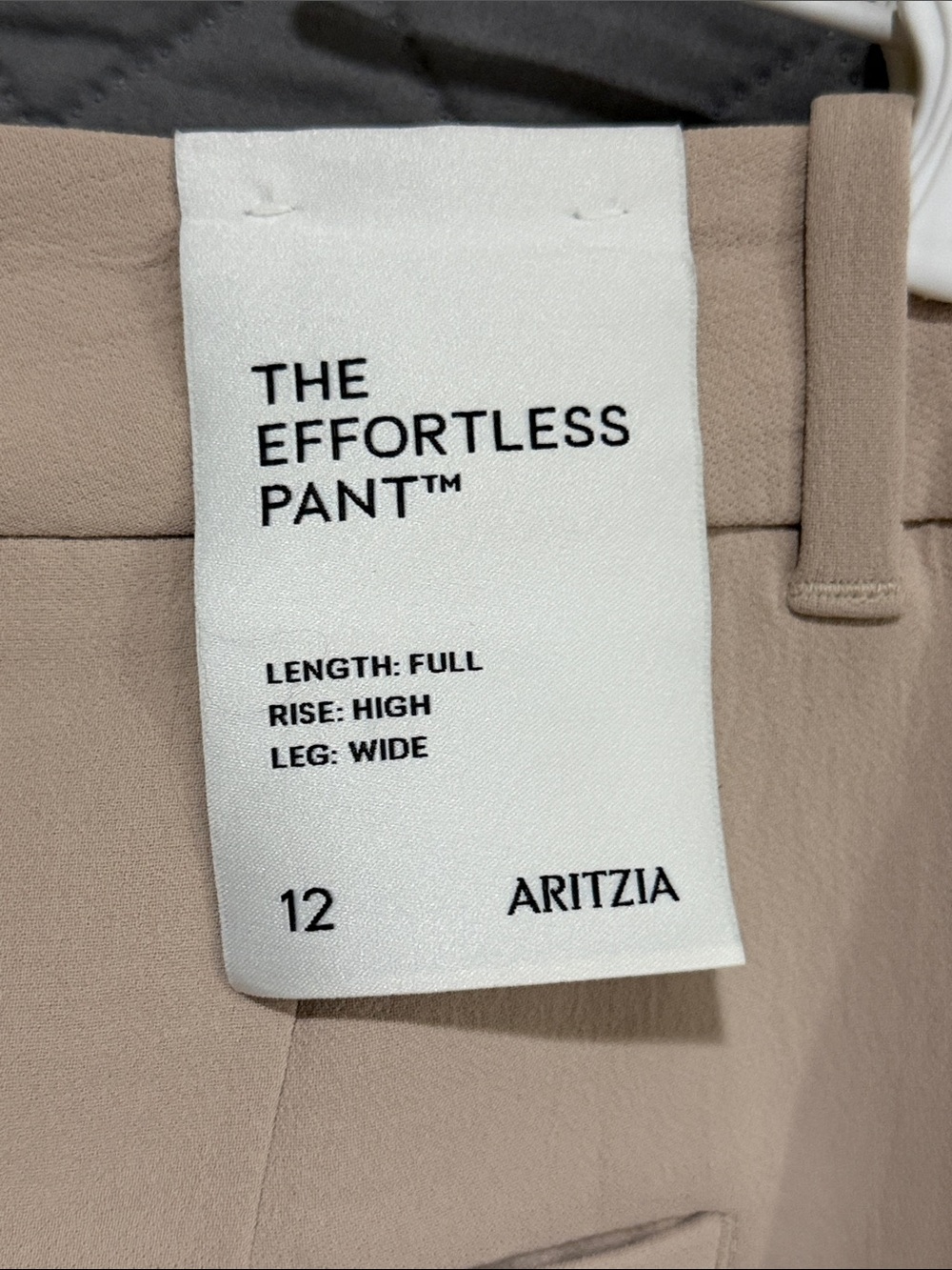 Aritzia ‘The Effortless Pant’ Taupe Wide-Leg Pleated Trousers 12 NWT - Picture 2 of 4